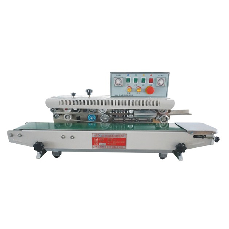 Seladora de transporte automático contínuo horizontal para selagem de filme de saco de doces de alimentos