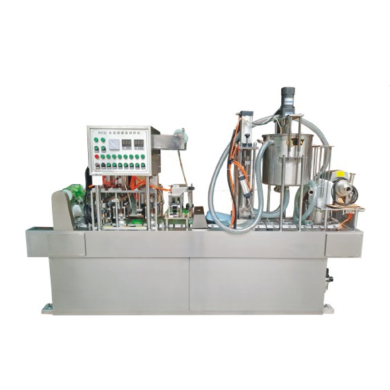 Máquina automática completa de enchimento e selagem de copos para bebidas alimentícias